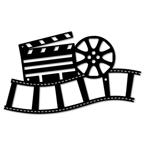 CREATCABIN Movie Reel Metal Wall Art Decor Wall Sculpture Hanging Decoration Sign Iron Outline Wall Art Black Rustic Decor Ornament Wall for Indoor Outside Living Room Home Office 12 x 7Inch