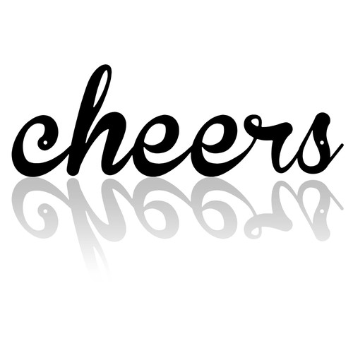 Cheers Metal Word Wall Sign 16X5.41 inch Black Wall Decor for Living Room Metal Wall Art for Bedroom Wall Hanging Decorations Cheers Letter Inspirational Wall Decor for House Offices Outdoor