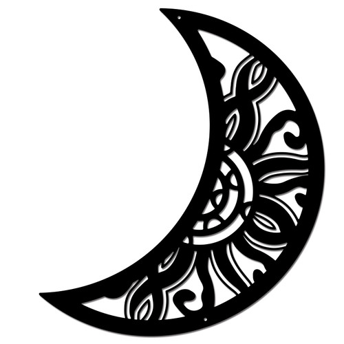 SUPERDANT Moon with Sun Metal Wall Art Bending Moon Wall Decor Metal Sculpture Sun in The Moon Metal Ornament Wall Hanging Sign for Living Room Balcony Garden Home Indoor Outdoor Decoration SUPERDANT Moon with Sun Metal Wall Art Bending Moon Wall Decor Metal Sculpture Sun in The Moon Metal Ornament Wall Hanging Sign for Living Room Balcony Garden Home Indoor Outdoor Decoration