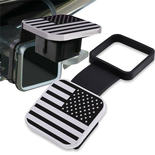 Jawmoy 1 PC Trailer Hitch Cover Tube Cover, Trailer Hitch Cover Tube Plug Insert, Receiver Tube Hitch Plug, Car Exterior Accessories, for RV, SUV, Cars (American Flag Silver) Jawmoy 1 PC Trailer Hitch Cover Tube Cover, Trailer Hitch Cover Tube Plug Insert, Receiver Tube Hitch Plug, Car Exterior Accessories, for RV, SUV, Cars (American Flag Silver)