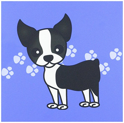 3dRose LLC Cute Boston Terrier Blue Pawprint Background 10 by 10-Inch Quilt, Square 3dRose LLC Cute Boston Terrier Blue Pawprint Background 10 by 10-Inch Quilt, Square