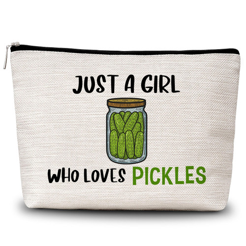 GREOXG Pickle Makeup Bag, Pickle Gifts for Pickle Lovers, Funny Pickle Cosmetic Bag, Pickle Friendship Gifts for Pickle Lovers Girls Teens Women Daughter-A01