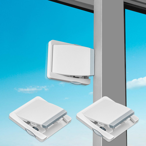 SUEIAN Sliding Door Lock for Child Safety, 3 Pack Sliding Glass Door Lock for Patio Door Locks, Sliding Windows, Slide Closet Door Locks for Child Safety, No Screws or Drilling Tools Needed