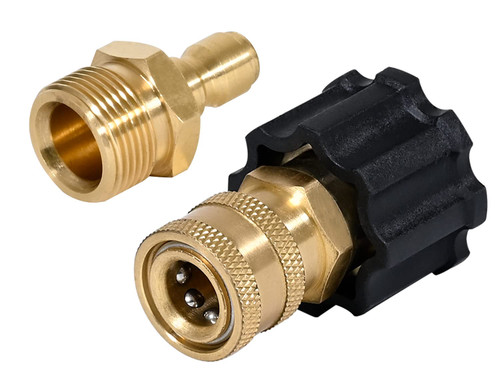 YAMATIC Pressure Washer Adapters, M22 14mm Male to 1/4" Plug, M22 14mm Female to 1/4" Socket, Power Washer Hose and Gun Coupler, 5000 PSI Quick Connect Fittings, 2PCS