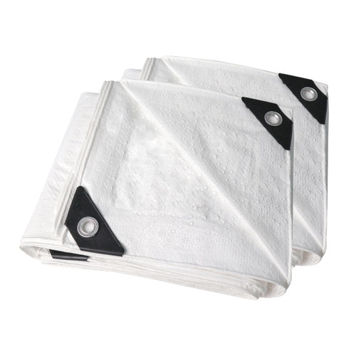 TARPAL 3x3 Small Tarp Waterproof 6mil (2 Pack) White tarps Multipurpose Protective Cover All Purpose Poly Tarps Cover for Firewood Outdoor Furniture etc