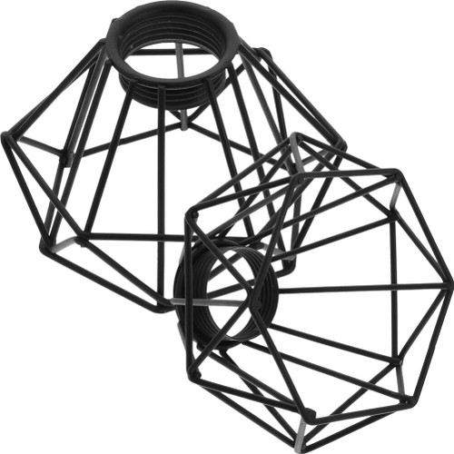 Baluue 2pcs Metal Retro Chandelier Cage Light Fixture Light Bulb Cage Guard Metal Pendant Light Cover Chandelier Lampshade Bulb Guard Cage Pendant Lamp Shade Industrial Birdcage Iron Wire