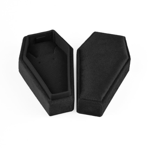 Yovslop High-end Coffin Shape Jewelry Box Travel Portable Velvets Jewelry Storage Box Bracelets Earrings Jewelry Organizer Coffin Shape Earring Storage Box For Girls
