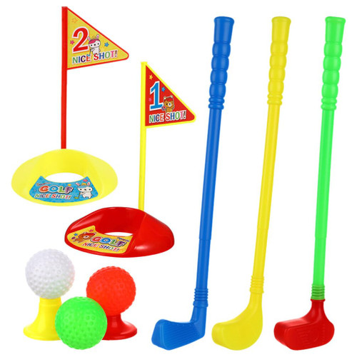 Toyvian Kids Golf Clubs Set for Tolldles Mini Golf Toys Plastic Golf Set Retractable Indoor Lawn Sports Early Educational Toys Includes Golf Clubs Golf Tees Golf Balls, 10PCS