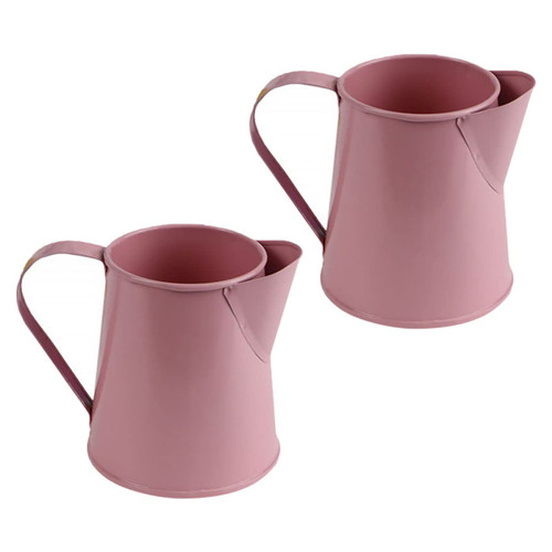 Abaodam 2Pcs Tin Flower Pot Garden pots Balcony planters Metal Pitcher vase planters for Indoor Plants Small Flower pots Farmhouse Jug Vase Gardening Planter Bucket Rural Flowers Iron