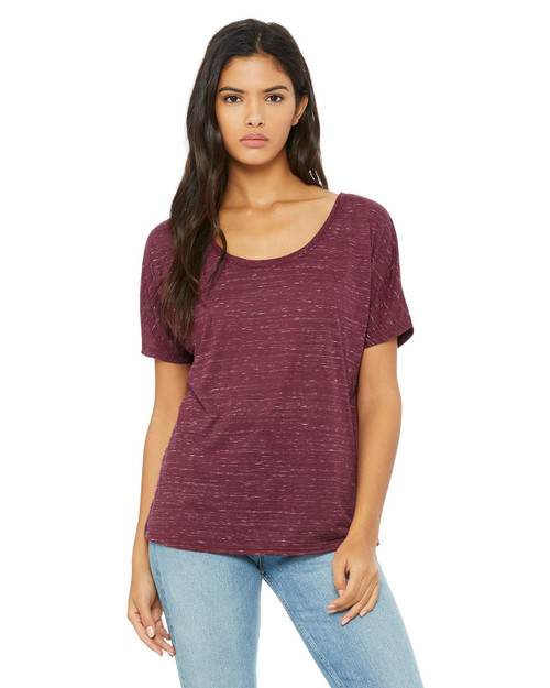 Bella + Canvas Ladies' Slouchy T-Shirt S MAROON MARBLE