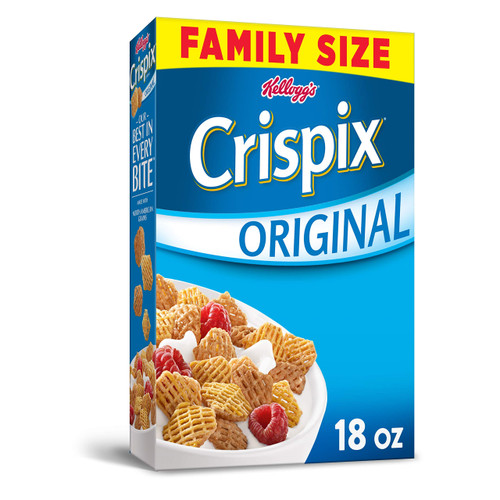 Kellogg's Breakfast Cereal, Crispix, Original, Low Saturated Fat, Family Size, 18 oz Box