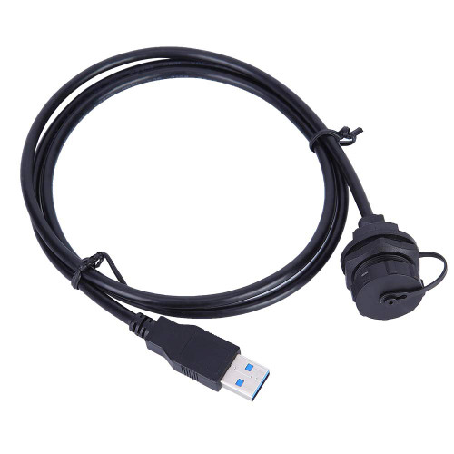 Waterproof USB Connector,Panel Mount Waterproof Connector,Reliable Electronics Connection,High Operating Frequency,USB3.0 Female Male Meter Wire Plug Panel Mount Adapters