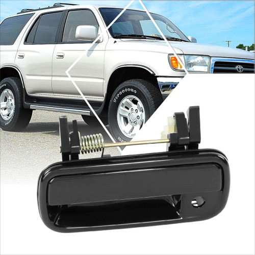 PM PERFORMOTOR Front Left Driver Side Outer Door Handle w/Keyhole Compatible with 96-98 Toyota 4Runner,Smooth Black