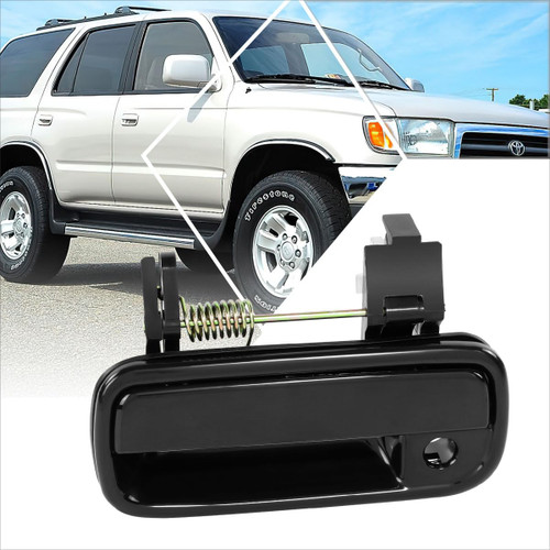PM PERFORMOTOR Front Left Driver Side Exterior Outer Door Handle w/Keyhole Compatible with 96-98 Toyota 4Runner,Smooth Black