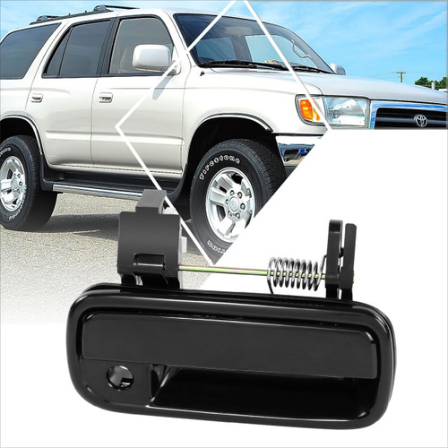 PM PERFORMOTOR Front Right Passenger Side Exterior Outer Door Handle w/Keyhole Compatible with 96-98 Toyota 4Runner,Smooth Black