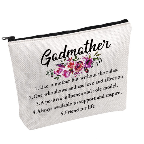 FOTAP Madrina Gift Godmother Definition Makeup Bag Christian Religious Gift Godmother Proposal Baptism Gifts Godmother Gifts from Godchild (Godmother)