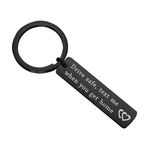 ENSIANTH Driver Keychain Drive Safe Keychain Drive Safe Text Me When You Get Home Sweet 16 Gift Trucker New Driver Gift (Drive Safe Text black-K) ENSIANTH Driver Keychain Drive Safe Keychain Drive Safe Text Me When You Get Home Sweet 16 Gift Trucker New Driver Gift (Drive Safe Text black-K)
