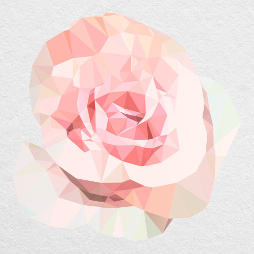 Low Poly Rose in Pink - 8" Printed Vinyl Decal - for Cars, Trucks, SUVs and More!