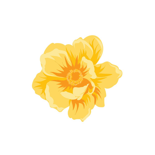 Yellow rose 02 - 6" printed vinyl decal - for cars, trucks, SUVs and more!