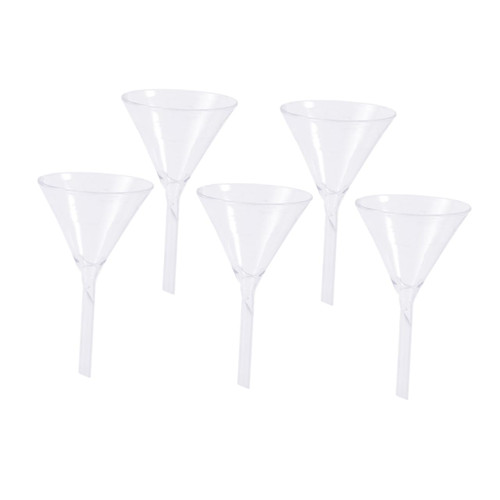 Baluue 5pcs Mini Flask Car Funnel Plastic Funnel Glass Funnels Kitchen Gadgets Mini Perfume Funnel Solid Triangle Funnel Small Funnel 100mm Essential Oil Dry Ingredients White Clear Flask