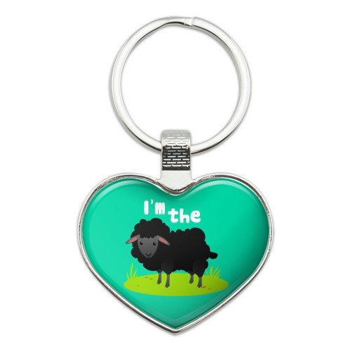GRAPHICS & MORE I'm The Black Sheep Funny Keychain Heart Love Metal Key Chain Ring