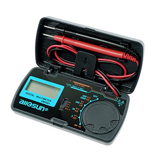 allsun Digital Multimeter Mini 6 Functions Handheld Folding Digital Multimeter 3-1 2 Digit Pocket DMM DC/AC Voltmeter DC Ammeter Ohm Continuity Diode Testing Tone Tester