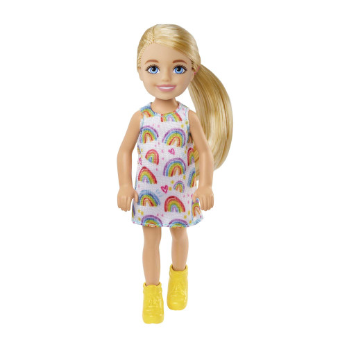 Barbie Chelsea Doll (Blonde) Wearing Rainbow-Print Dress and Yellow Shoes, Toy for Kids Ages 3 Years Old & Up Barbie Chelsea Doll (Blonde) Wearing Rainbow-Print Dress and Yellow Shoes, Toy for Kids Ages 3 Years Old & Up