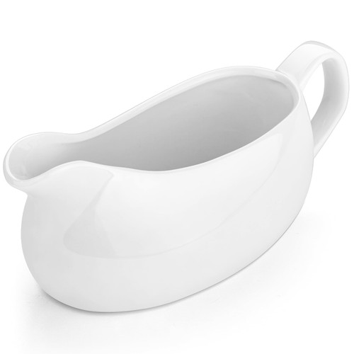 Gurygo Large 14 Oz White Ceramic Gravy Boat with Handle - Porcelain Gravy Boat with Large Pour and Fewer Drips - Ceramic Sauce Boat for Gravy, Salad Dressings,Black Pepper; Microwave & Freezer Safe Gurygo Large 14 Oz White Ceramic Gravy Boat with Handle - Porcelain Gravy Boat with Large Pour and Fewer Drips - Ceramic Sauce Boat for Gravy, Salad Dressings,Black Pepper; Microwave & Freezer Safe