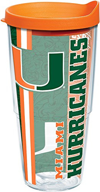 Tervis 1220216 Miami Hurricanes College Pride Tumbler with Wrap and Orange Lid 24oz, Clear Tervis 1220216 Miami Hurricanes College Pride Tumbler with Wrap and Orange Lid 24oz, Clear