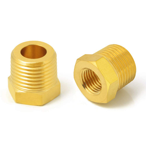 Metaland Brass Reducer Hex Bushing, 1" Male NPT to 1/2" Female NPT, Reducing Pipe Adapter Fitting (Pack of 2)