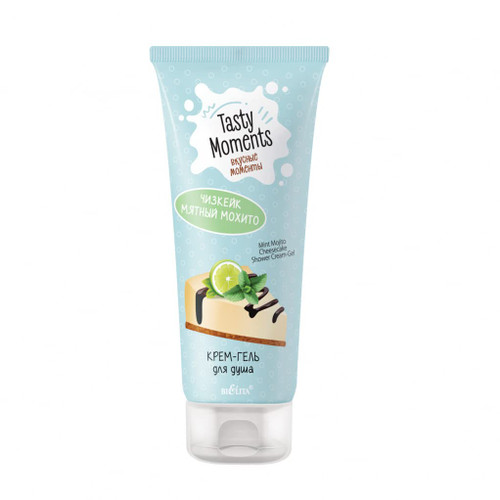 Bielita & Vitex Tasty Moments Mint Mojito Cheesecake Cream Shower Gel with Lemon and Apple Fruit Extracts, 200 ml