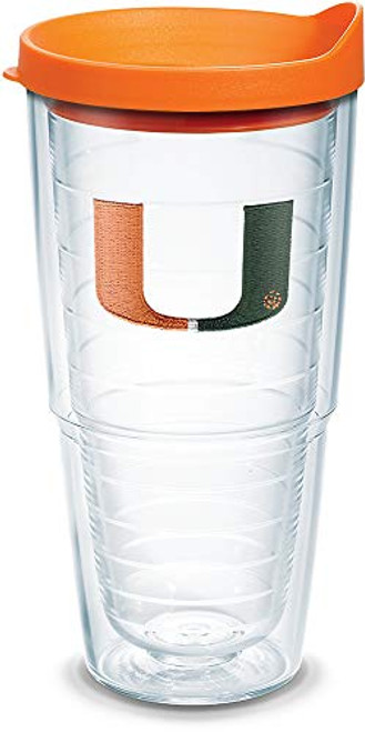 Tervis 1058458 Miami Hurricanes Logo Tumbler with Emblem and Orange Lid 24oz, Clear Tervis 1058458 Miami Hurricanes Logo Tumbler with Emblem and Orange Lid 24oz, Clear