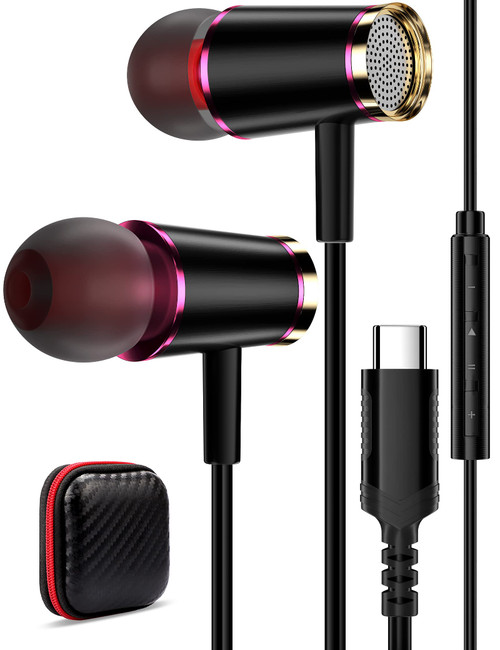 USB C Headphones for Samsung S23 S22 Ultra A53, Noise Cancelling Type C in-Ear Earphones USB Type C Earbuds with Microphone HiFi Stereo Headphone Wired for Pixel 7 Pro Galaxy S21 Oneplus 11 10t 9