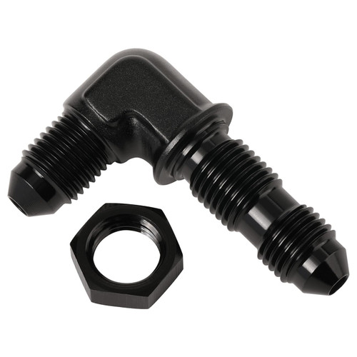 Podavelle 3AN Male Flare 90 Degree Bulkhead Fitting Adapter with 3AN Nut Aluminum Black