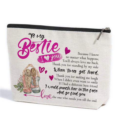 ZHAMEN Best Friend Birthday Gifts Makeup Bag Bestie Gifts for Women Makeup Pouch Friendship Christmas Long Distance Gifts for Friend Sister BFF Big Sister Soul Sister Gifts Cosmetic Travel Bag ZHAMEN Best Friend Birthday Gifts Makeup Bag Bestie Gifts for Women Makeup Pouch Friendship Christmas Long Distance Gifts for Friend Sister BFF Big Sister Soul Sister Gifts Cosmetic Travel Bag