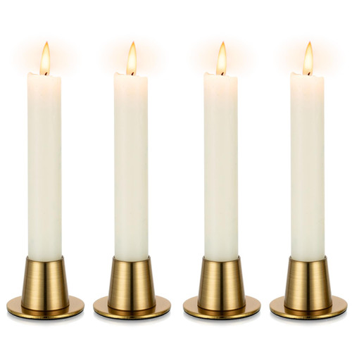 NUPTIO Candle Stick Candle Holder: 4 Pcs Gold Candlestick Taper Holders Small Metal Candleholder for Candlesticks and Tapered Candles Modern Candlholders for Wedding Christmas Fireplace Centerpiece NUPTIO Candle Stick Candle Holder: 4 Pcs Gold Candlestick Taper Holders Small Metal Candleholder for Candlesticks and Tapered Candles Modern Candlholders for Wedding Christmas Fireplace Centerpiece