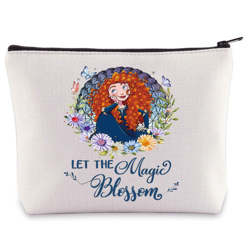 WZMPA Princess Merida Cosmetic Bag Merida Fans Gifts Let The Magic Bloom Merida Makeup Zipper Pouch Bag Fairy Tales Merchandise (Merida -Bloom)