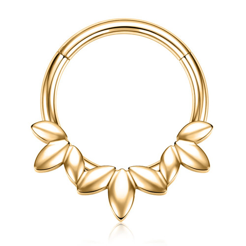 AROWRO Helix Rook Earrings Septum Hoop Gold Leaf 316L Surgical Steel 16G 8mm Cartilage Daith Tragus Piercing Jewelry Sleeper Earring