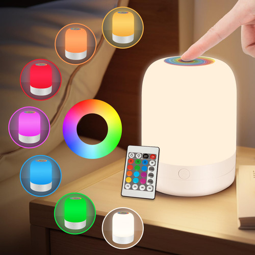 Nursery Night Light for Kids,13 Colors Dimmable Kids Night Lamp for Bedroom, Portable Stepless Dimming Nursery Lamp,Color Changing LED Touch Nursery Lamp for Children,Rechargeable Toddler Night Light