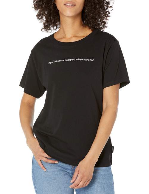 Calvin Klein Jeans Women's Photoreel Tour Tee, Black, Extra Small