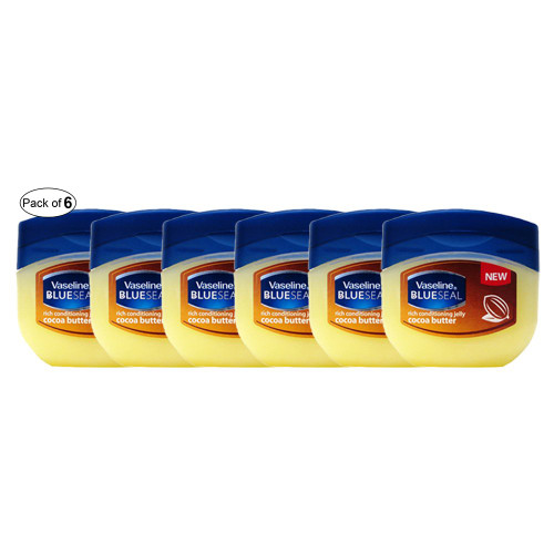 Vaseline Petroleum Jelly Blue Seal With Cocoa Butter (100ml) (Pack of 6) Vaseline Petroleum Jelly Blue Seal With Cocoa Butter (100ml) (Pack of 6)