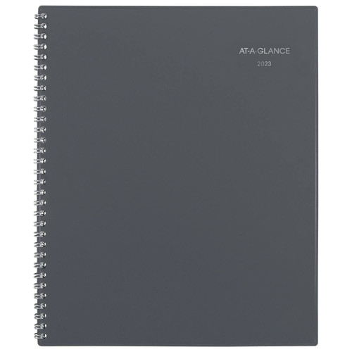 AT-A-GLANCE 2023 Weekly & Monthly Planner, DayMinder, Quarter-Hourly Appointment Book, 8-1/2" x 11", Large, Monthly Tabs, Gray (GC52007)