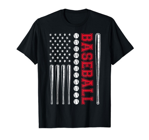 American Flag Baseball Team Gift for Men Boys Girls Women T-Shirt