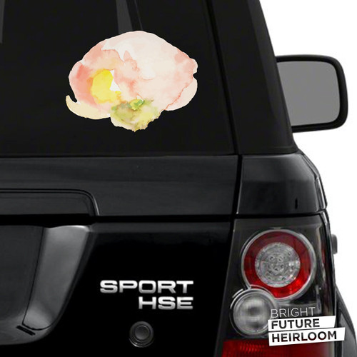 Watercolor Peony - Peach 04-8" wide printed decal - For cars, trucks, SUVs and more!