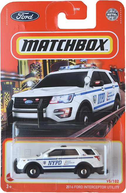 Hot Wheels Matchbox 2016 Ford Interceptor Utility - White 95/102
