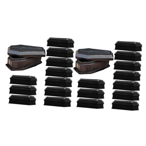 ORFOFE 20pcs Coffin Model Black Container Desk Trinkets Candy Containers Halloween Candy Container Halloween Indoor Outdoor Decorations Ring Box Plastic Small Coffin Box Coffin Ornaments