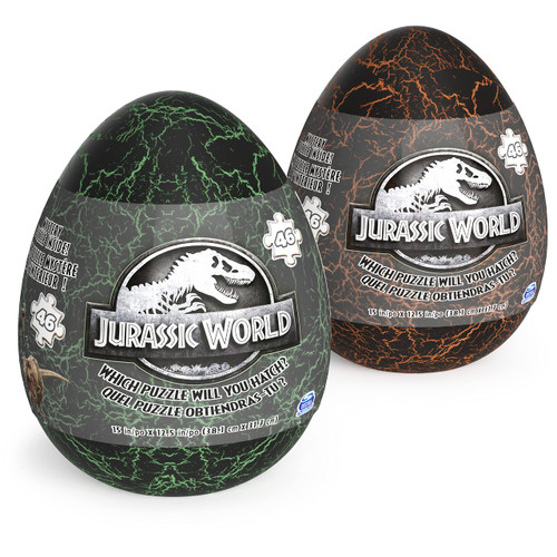 Jurassic World, 2 Mystery Puzzle Bundle 46-Piece Jigsaw Activity Dinosaur Park Movie in Egg, for Adults & Kids Ages 4 and up