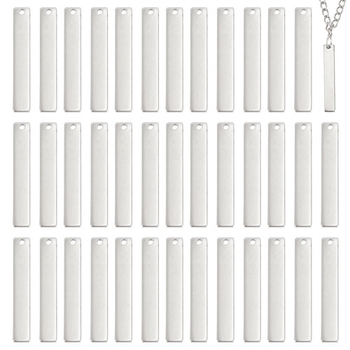UNICRAFTALE About 100Pcs Stamping Blank Tag Stainless Steel Rectangle Tag Charms Engraved Tag Pendants 32x5x1mm Blank Tag Charms for Jewelry Making UNICRAFTALE About 100Pcs Stamping Blank Tag Stainless Steel Rectangle Tag Charms Engraved Tag Pendants 32x5x1mm Blank Tag Charms for Jewelry Making