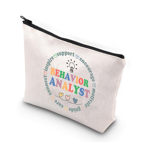 XYANFA Behavior Analyst Makeup Bag Behavior Analysis Gift Bcba Aba Gift Behavior Specialist Gift Behaviour Therapist Cosmetic Bag (Behavior Analyst o)