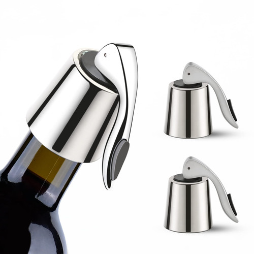 2 PACK Wine Bottle Stoppers,Reusable Wine Stoppers for Wine Bottles,Stainless Steel Wine Bottle Stopper with Silicone,Wine Corks Keep Fresh,Best Gifts for Wine Accessories for Wine Lovers.